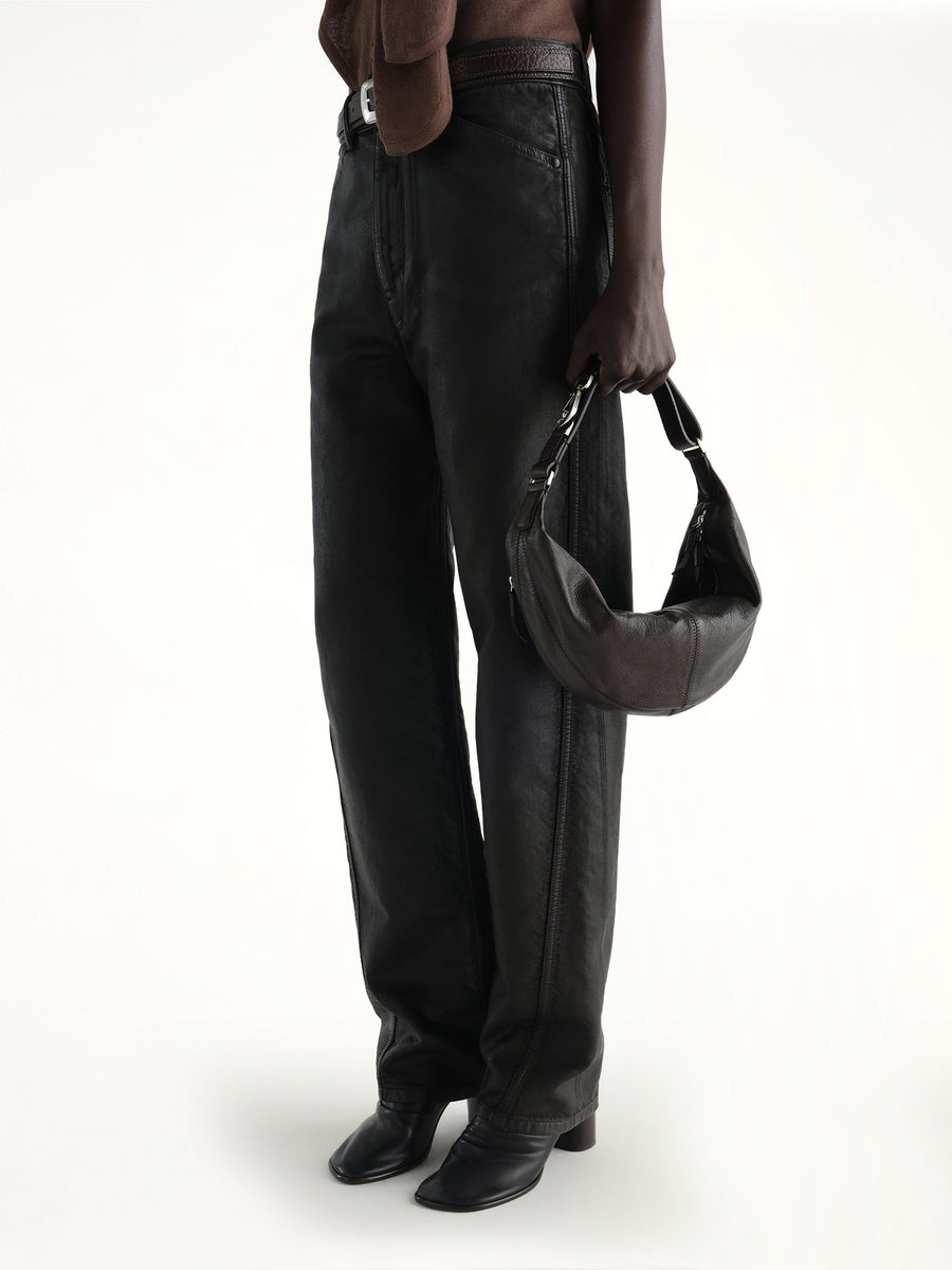 Mini Quiver Clip Buffalo Leather Bag in Dark Chocolate