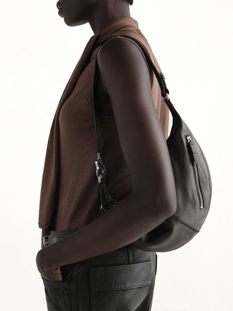 Mini Quiver Clip Buffalo Leather Bag in Dark Chocolate