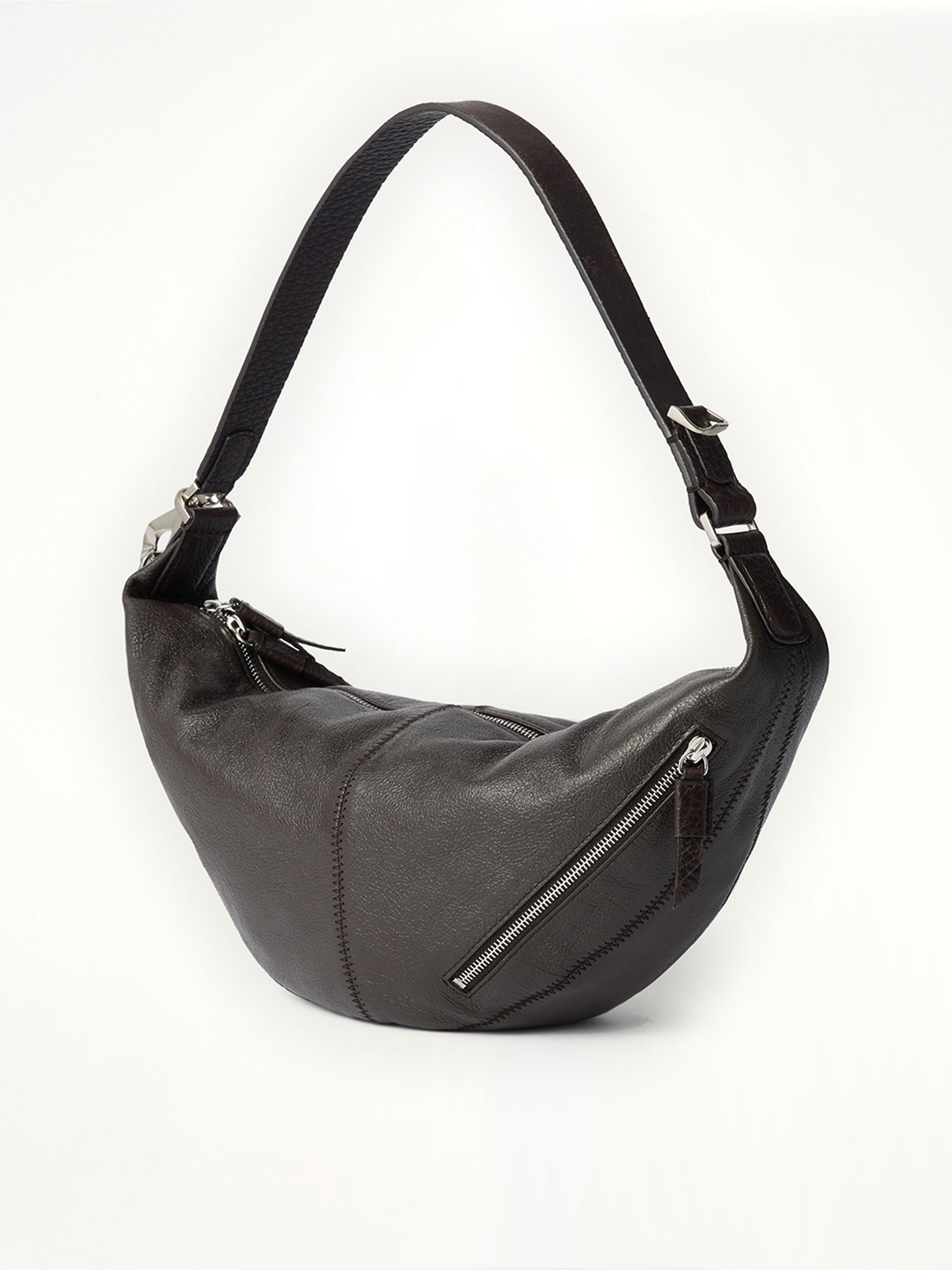 Mini Quiver Clip Buffalo Leather Bag in Dark Chocolate