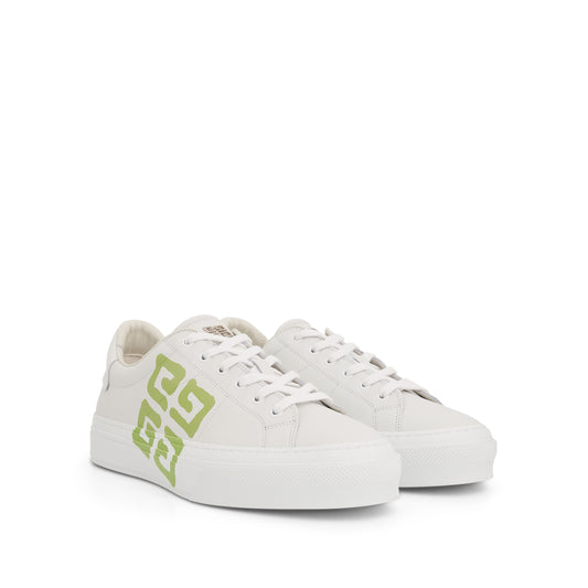 City Sport Sneakers with 4G Spray Print in White/Green