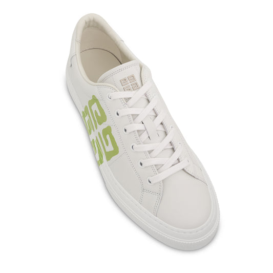 City Sport Sneakers with 4G Spray Print in White/Green