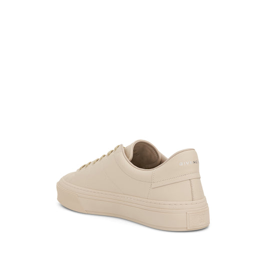 City Sport Sneakers with Varsity Print in Beige