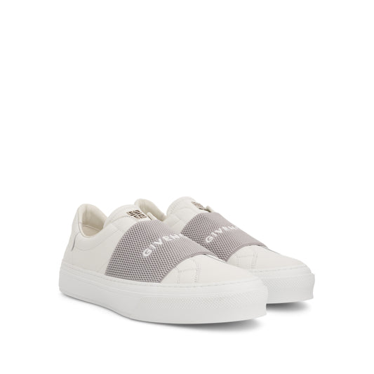 City Sport Elastic Band Sneakers in White/Grey