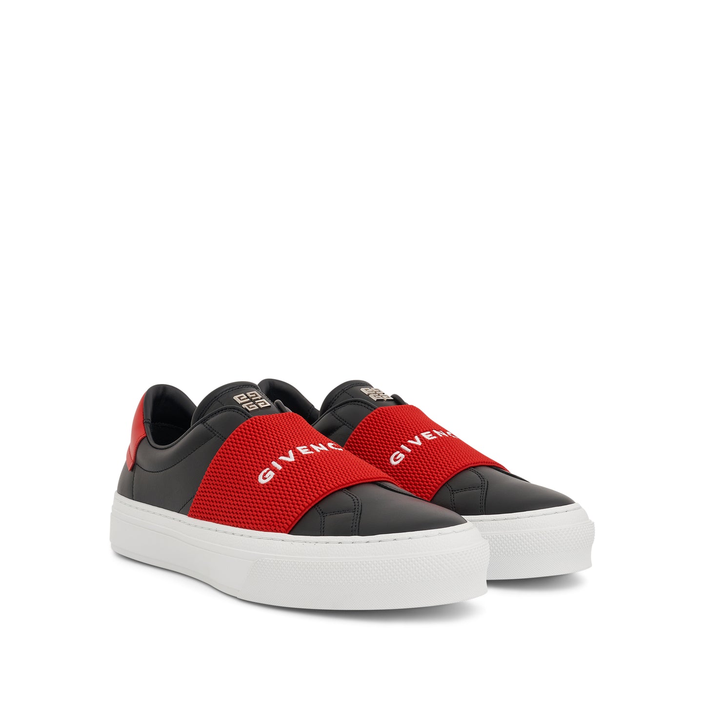 City Sport Elastic Band Sneakers in Black/White/Red