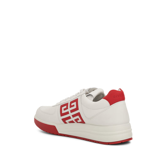 G4 Low Sneakers with 4G Logo in White/Red