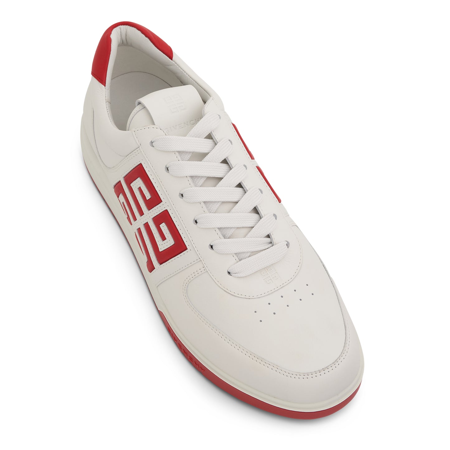 G4 Low Sneakers with 4G Logo in White/Red