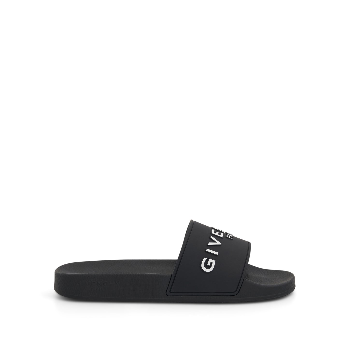Logo Flat Sandals in Black