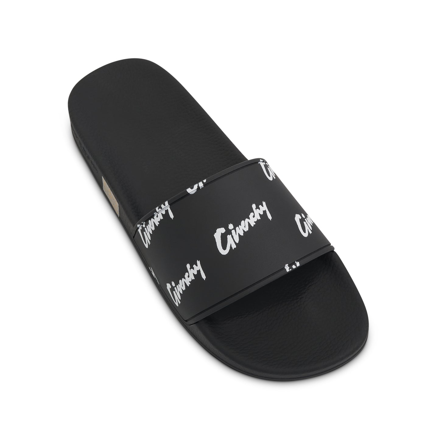 Logo All Over Print Flat Rubber Sandals in Black/White