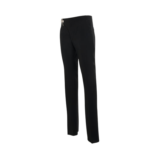 Technical Wool Slim Fit Pants in Black