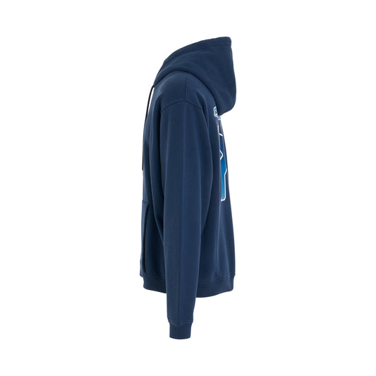 Back Gradation Graphic Hoodie in Insignia Blue/Bonnie Blue