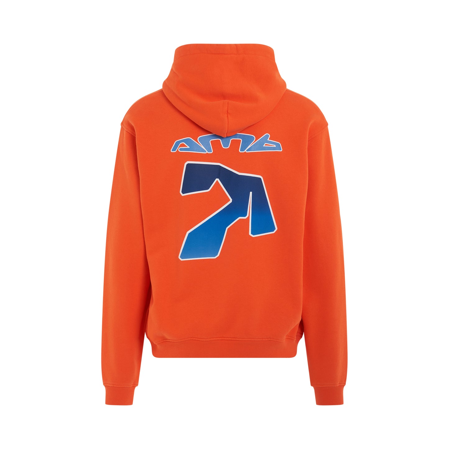 Back Gradation Graphic Hoodie in Flame/Insignia Blue