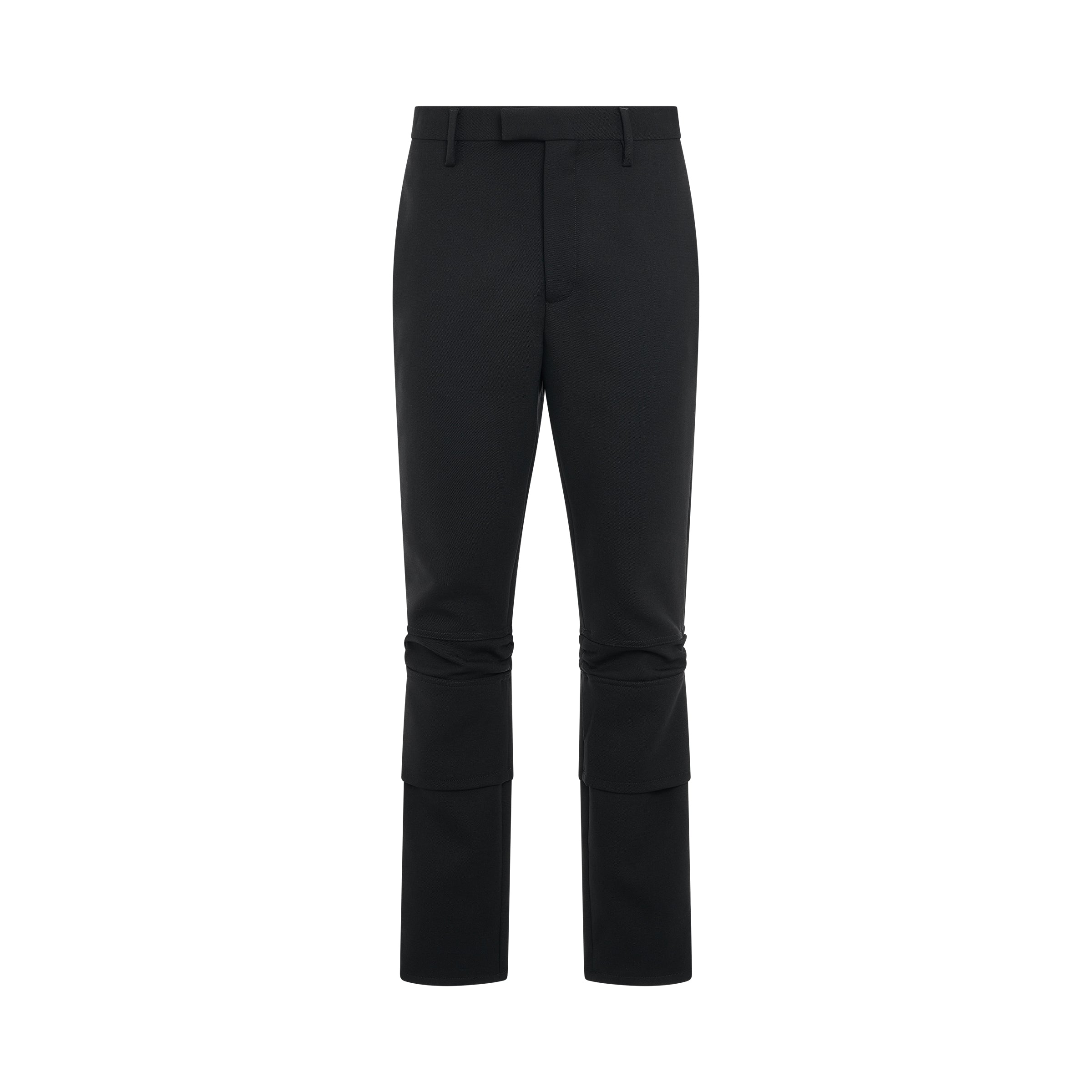 Knee Detail Slim Pants in Black