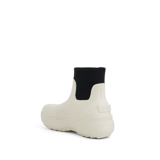 Rubber Boot in White/Black