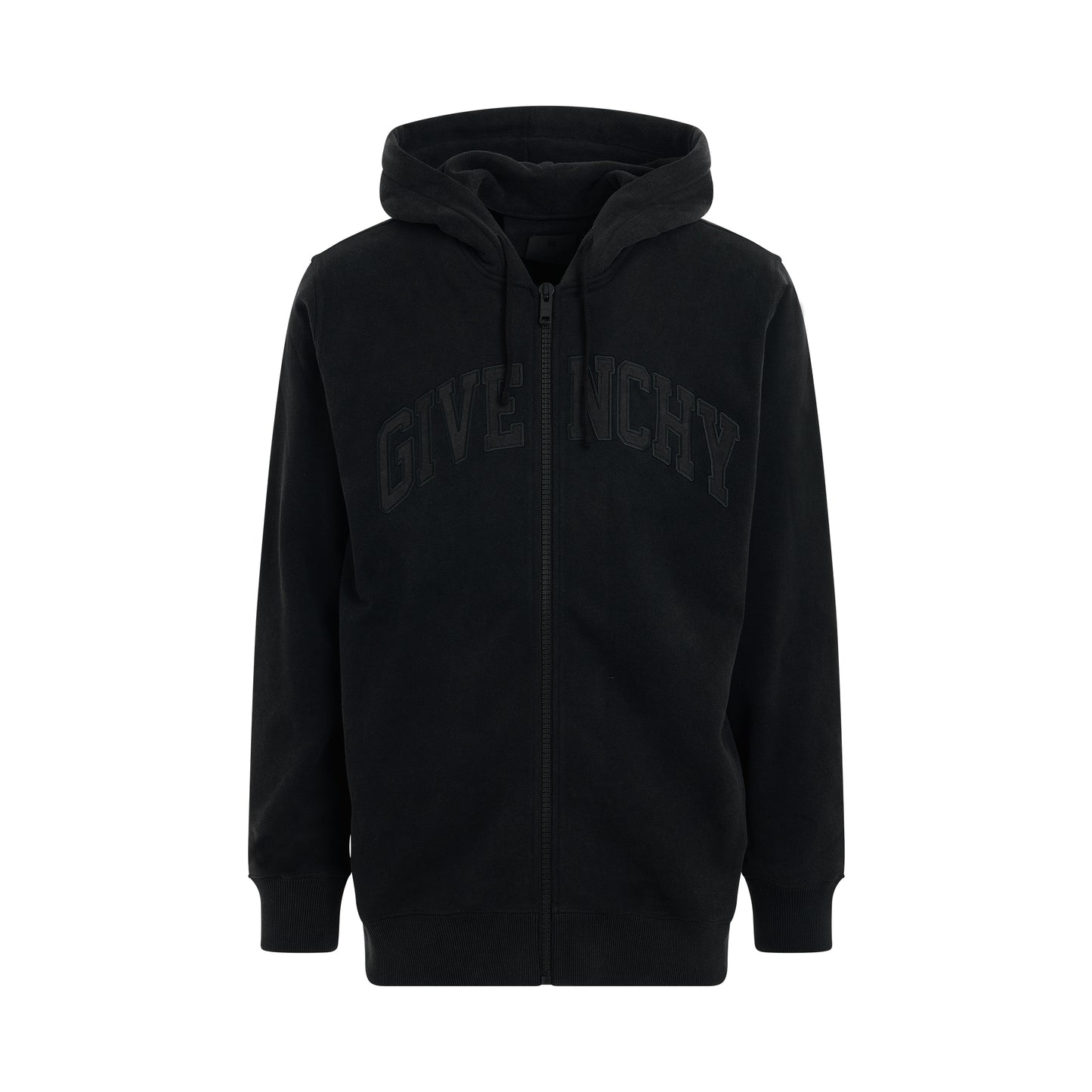 Archetype College Dye Zipped Hoodie in Faded Black