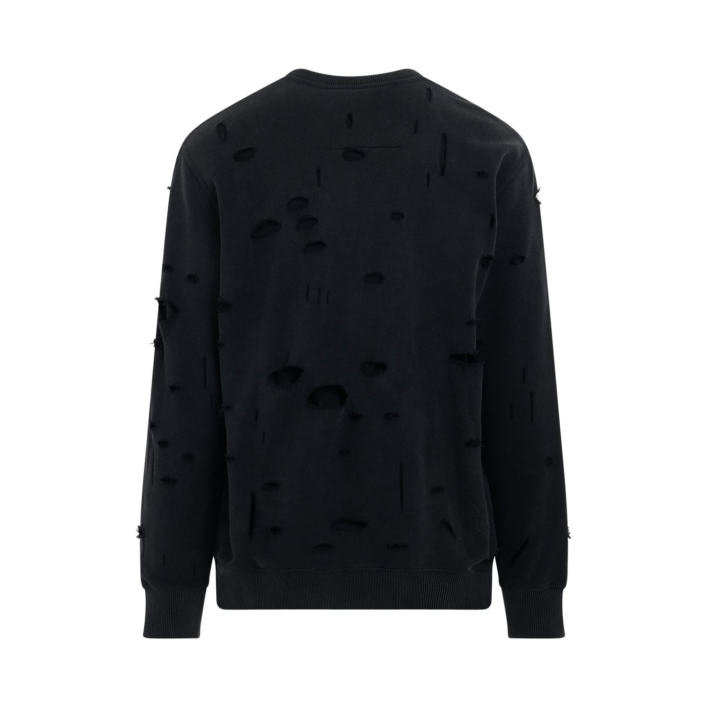 Archetype Sweatshirt with Destroyed Effect in Faded Black