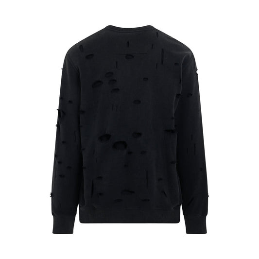 Archetype Sweatshirt with Destroyed Effect in Faded Black