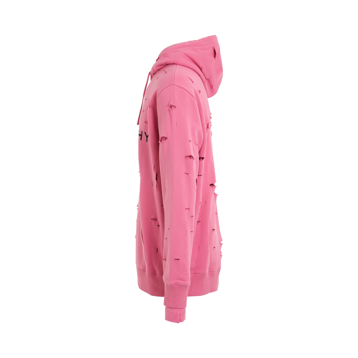 Archetype Hoodie with Destroyed Effect in Bright Pink