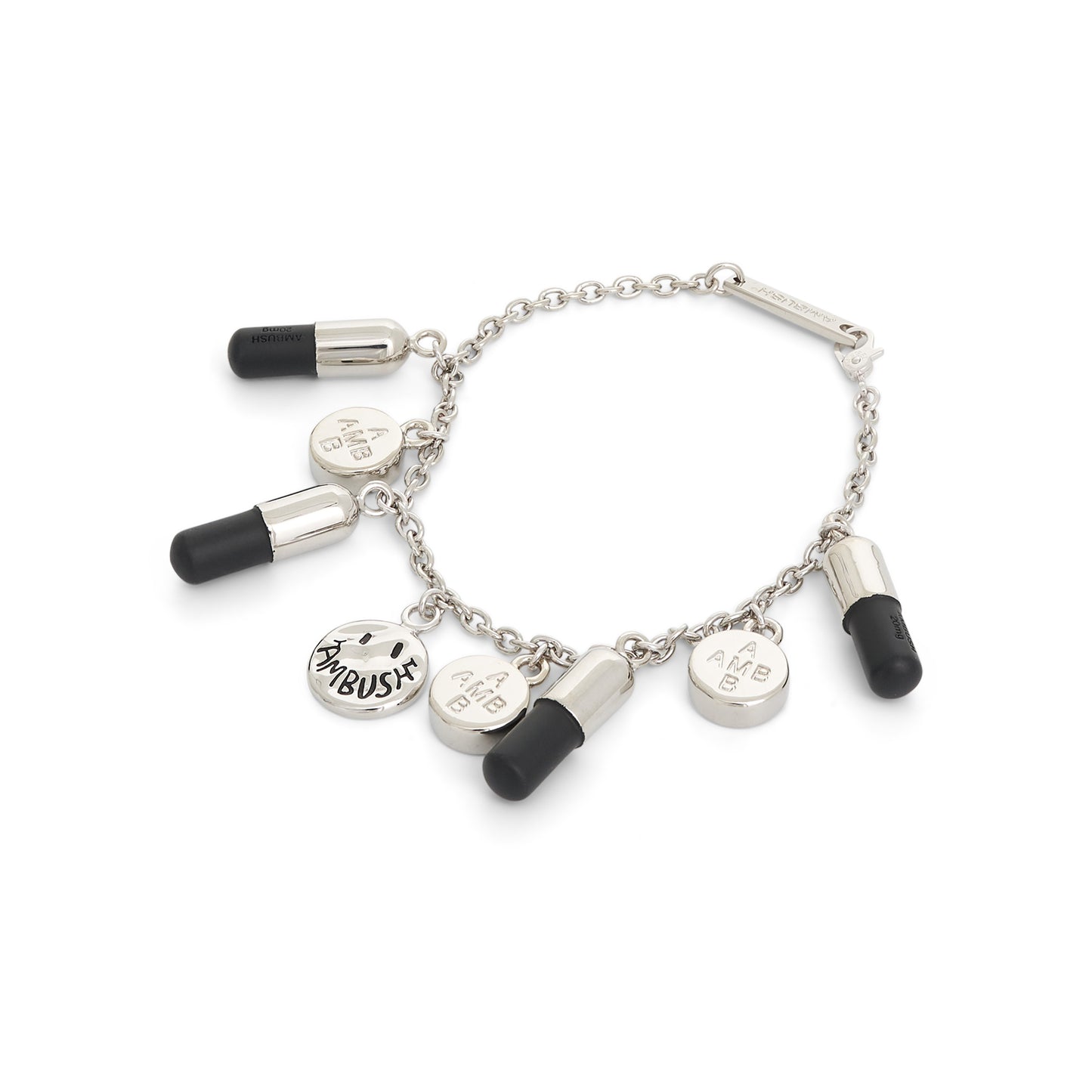 Multipill Charm Bracelet in Silver/Black