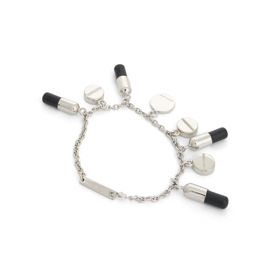 Multipill Charm Bracelet in Silver/Black