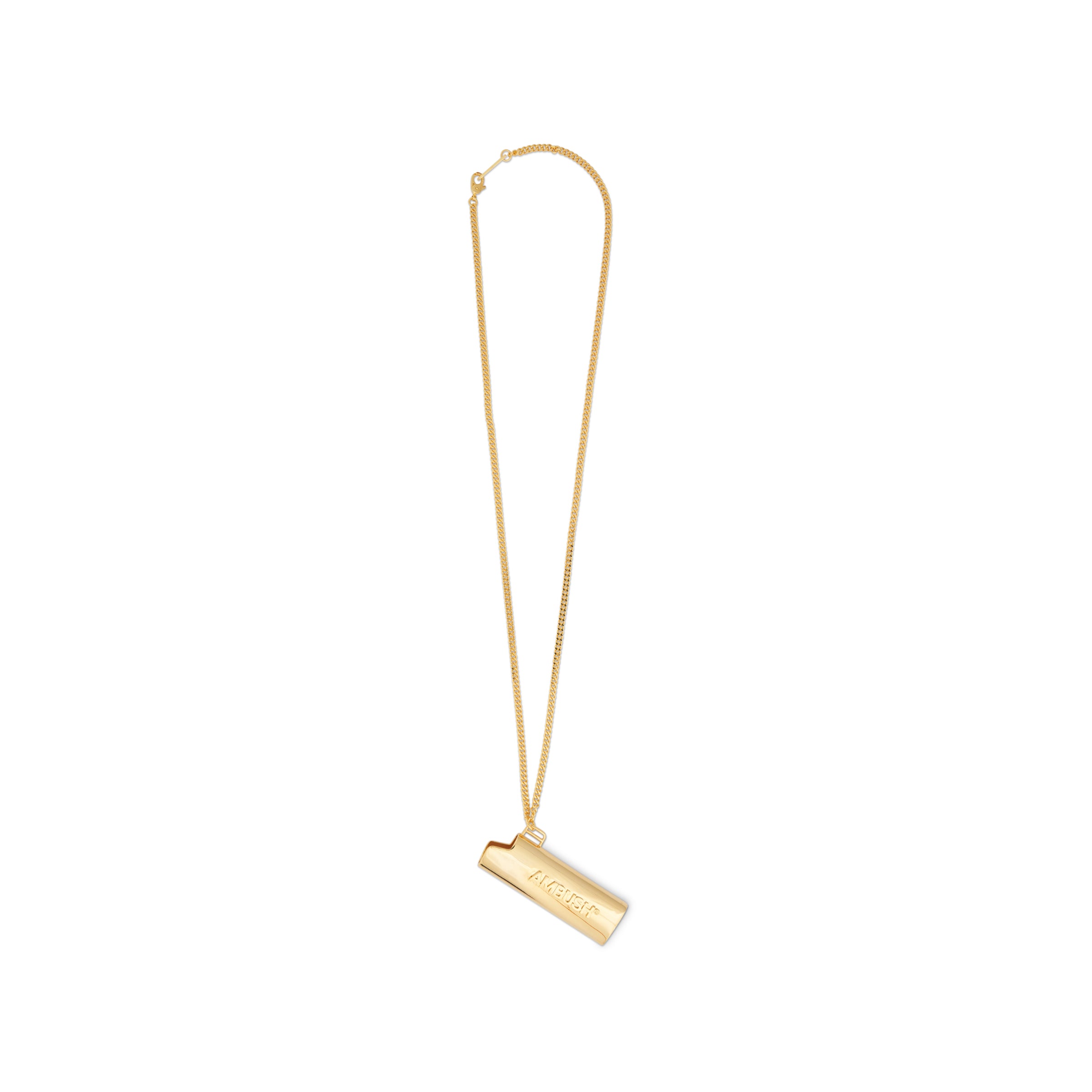 Logo Lighter Case Necklace in Gold