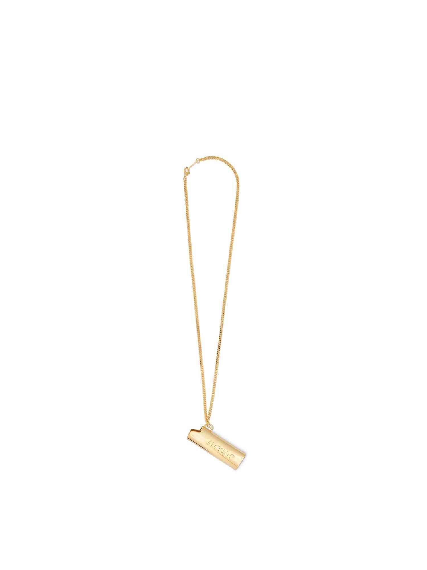Logo Lighter Case Necklace in Gold