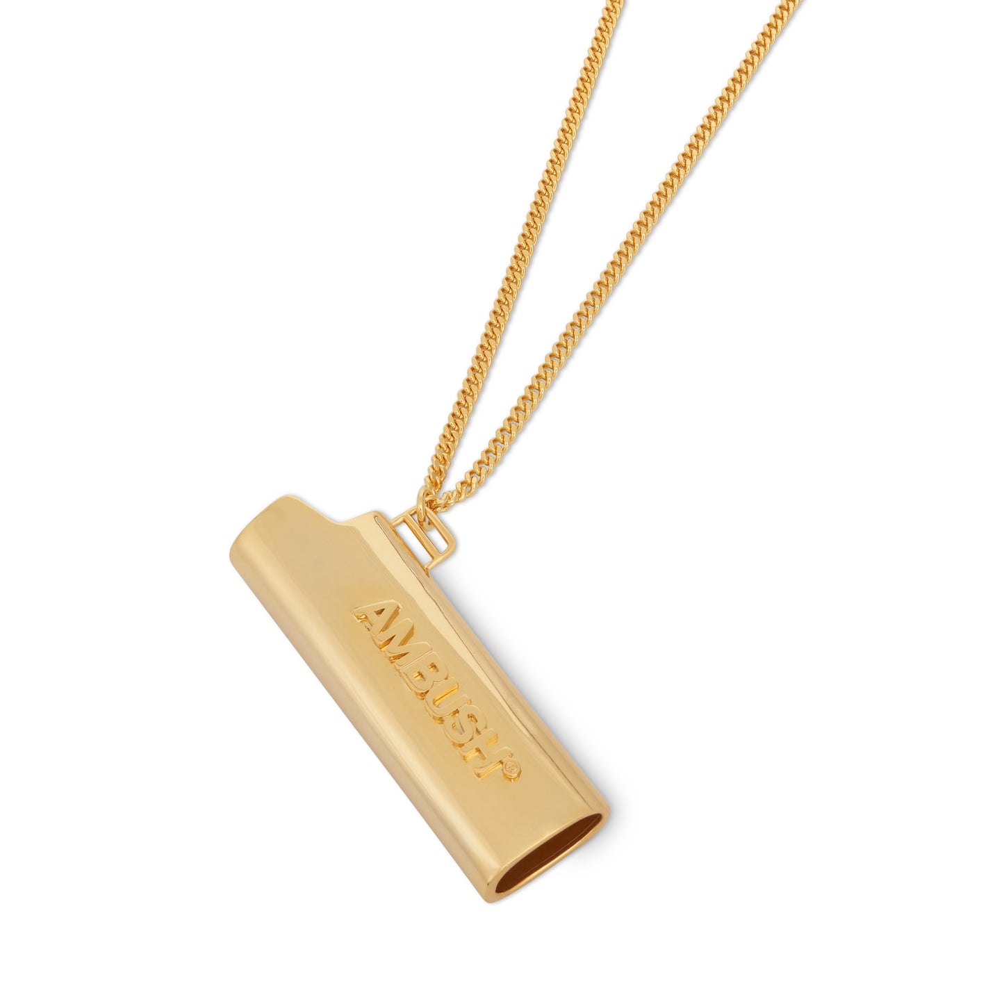 Logo Lighter Case Necklace in Gold