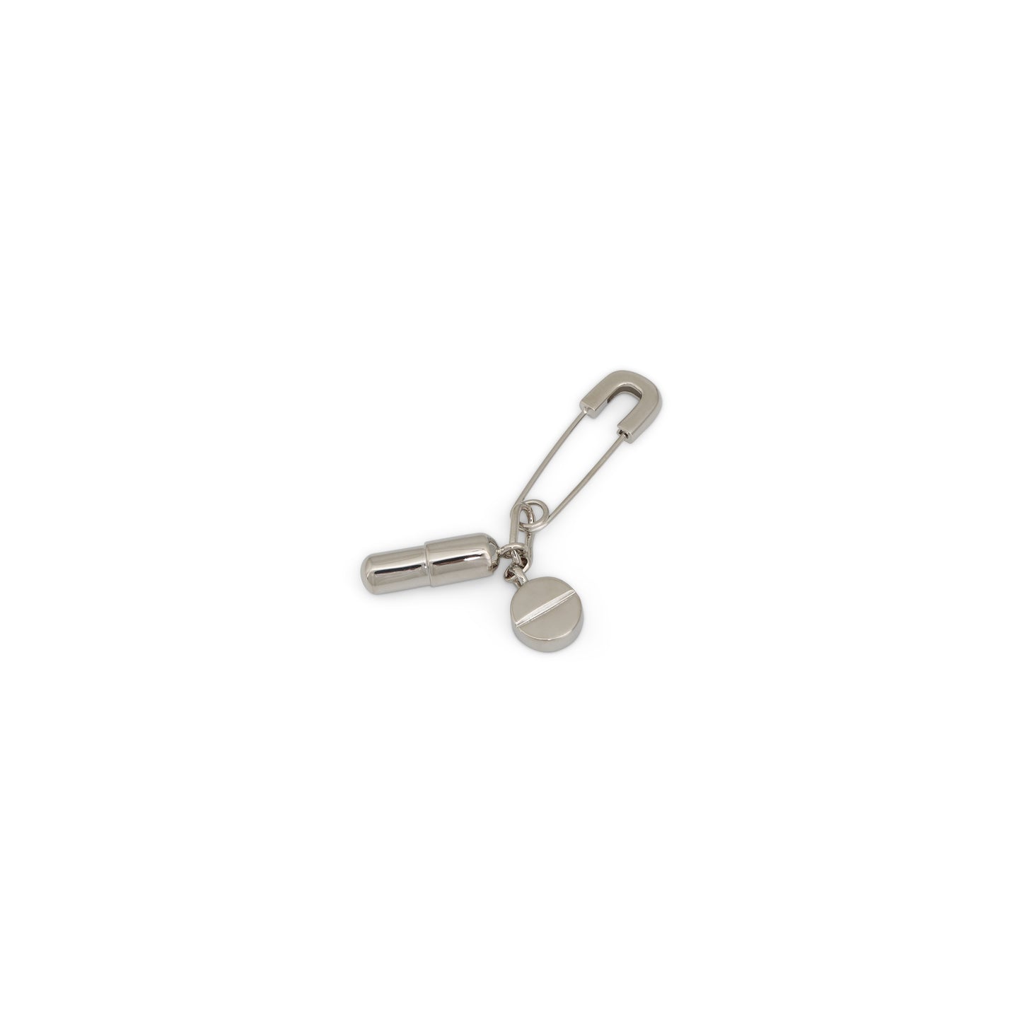Earring with Pill Charm in Silver