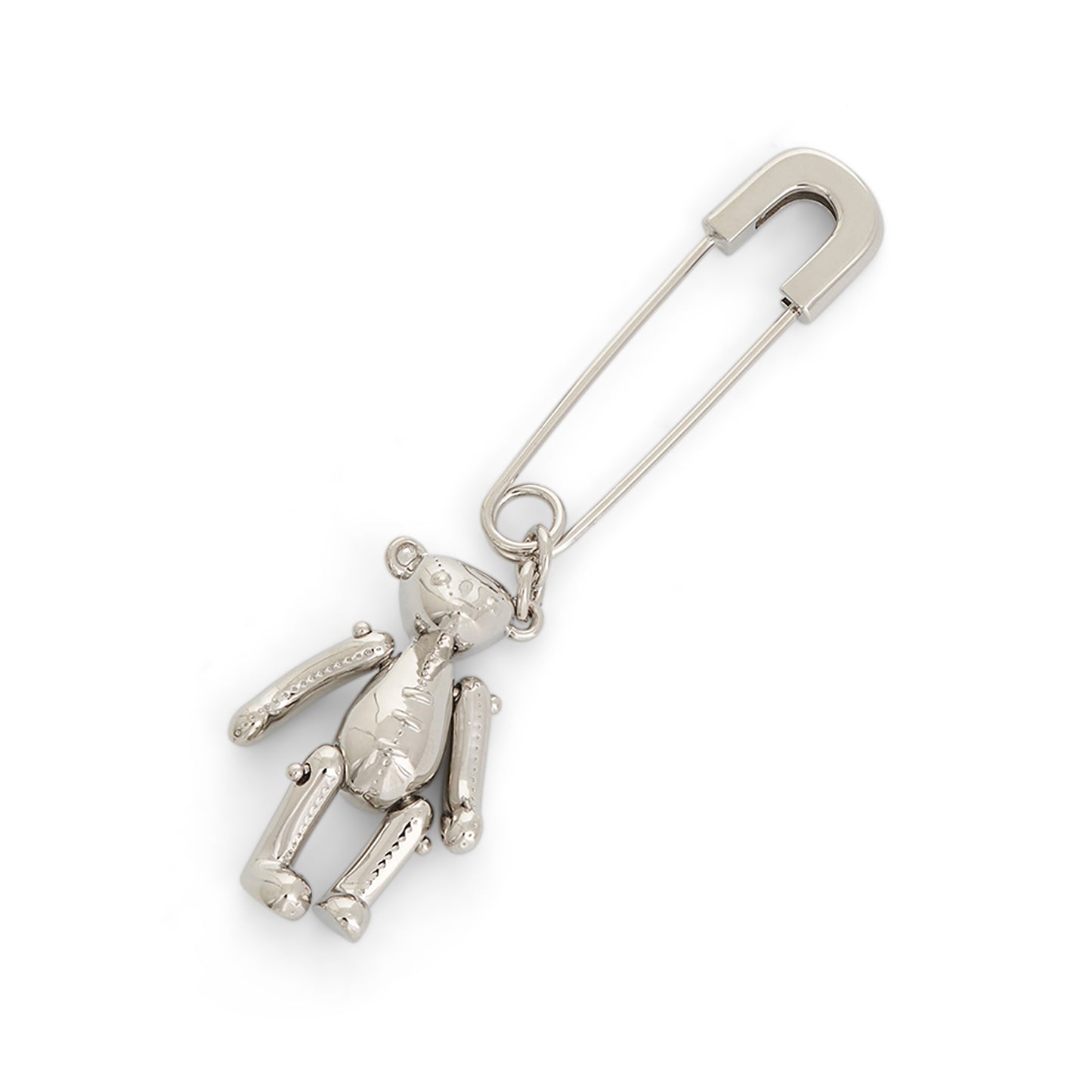 Teddy Bear Charm Earring in Silver