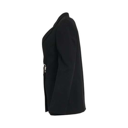 Starchy Wool Tricotine Jacket in Black