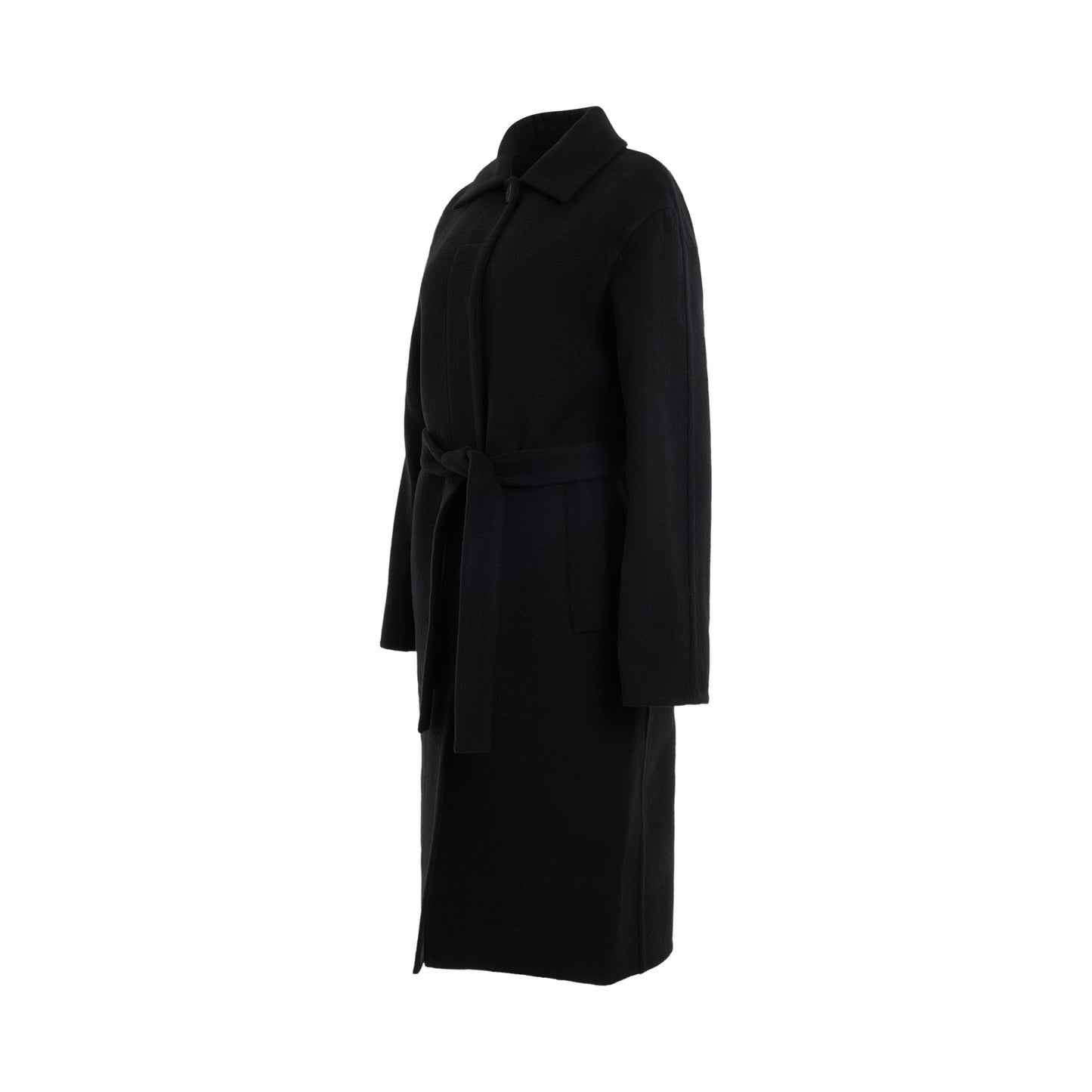 4G Big Double Face Wool Coat in Black/Grey