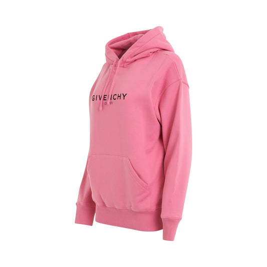 Reverse Logo Hoodie in Bright Pink