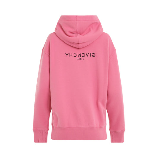 Reverse Logo Hoodie in Bright Pink