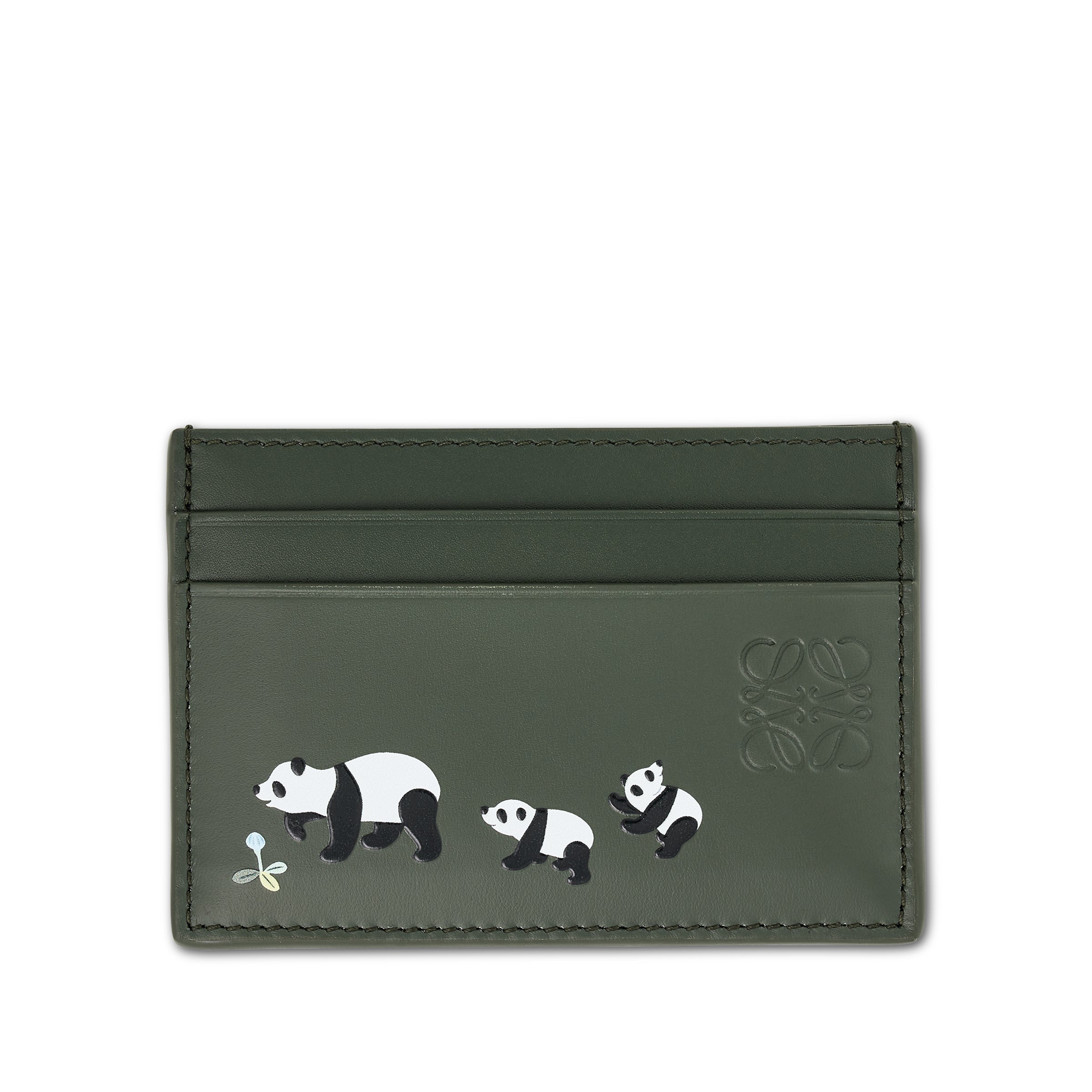 Suna Fujita Panda Cardholder in Bottle Green