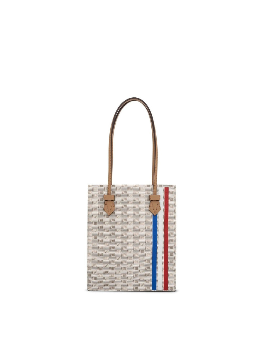 Cannes Vertical Tote GM with Stripes in Champagne