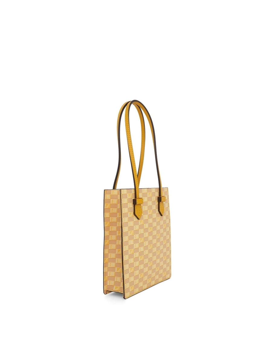 Cannes Vertical Tote MM with Stripes in Yellow