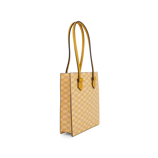 Cannes Vertical Tote MM with Stripes in Yellow