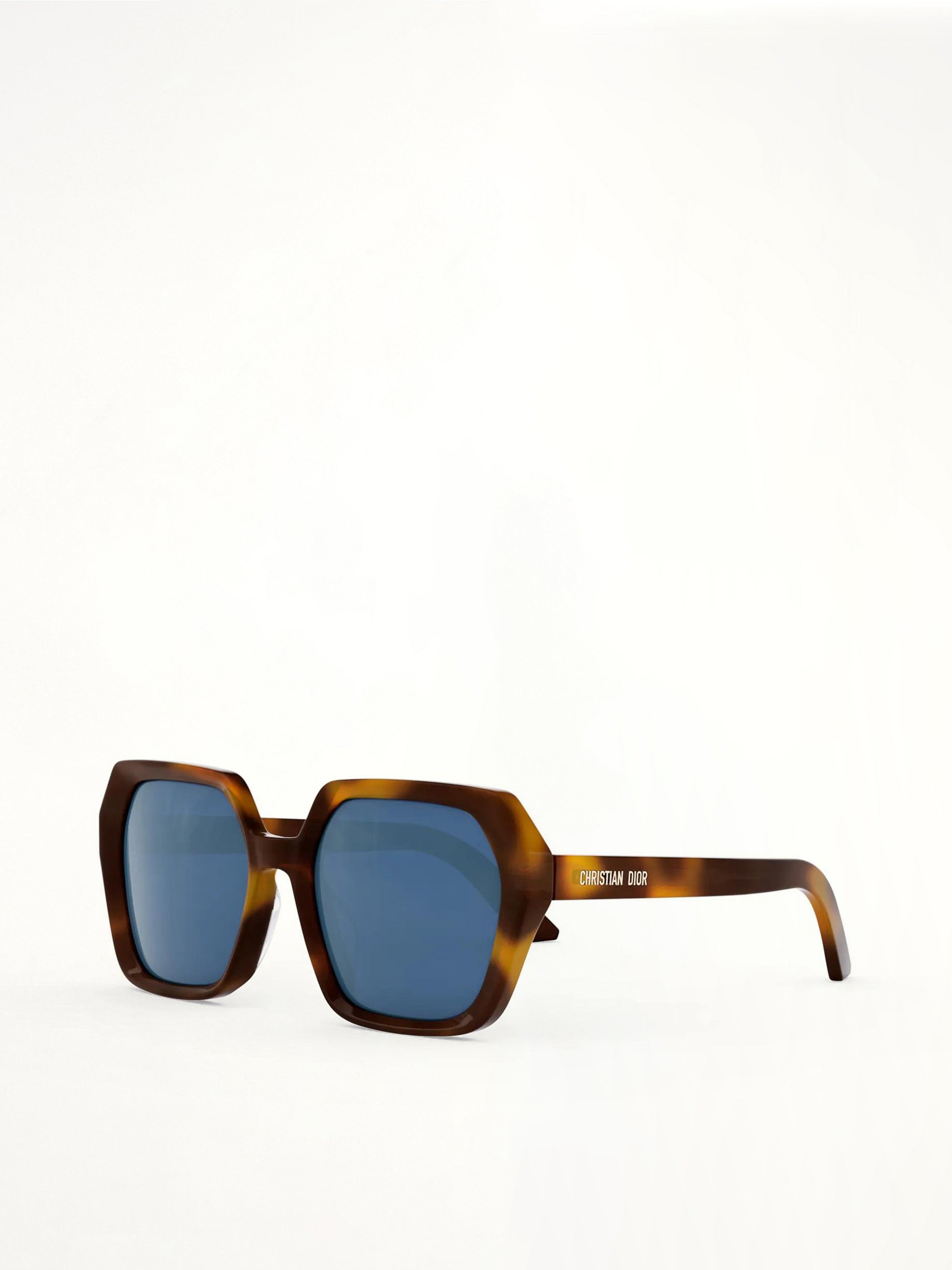 DiorMidnight S2F 26B0 Hexagon Sunglasses in Havana