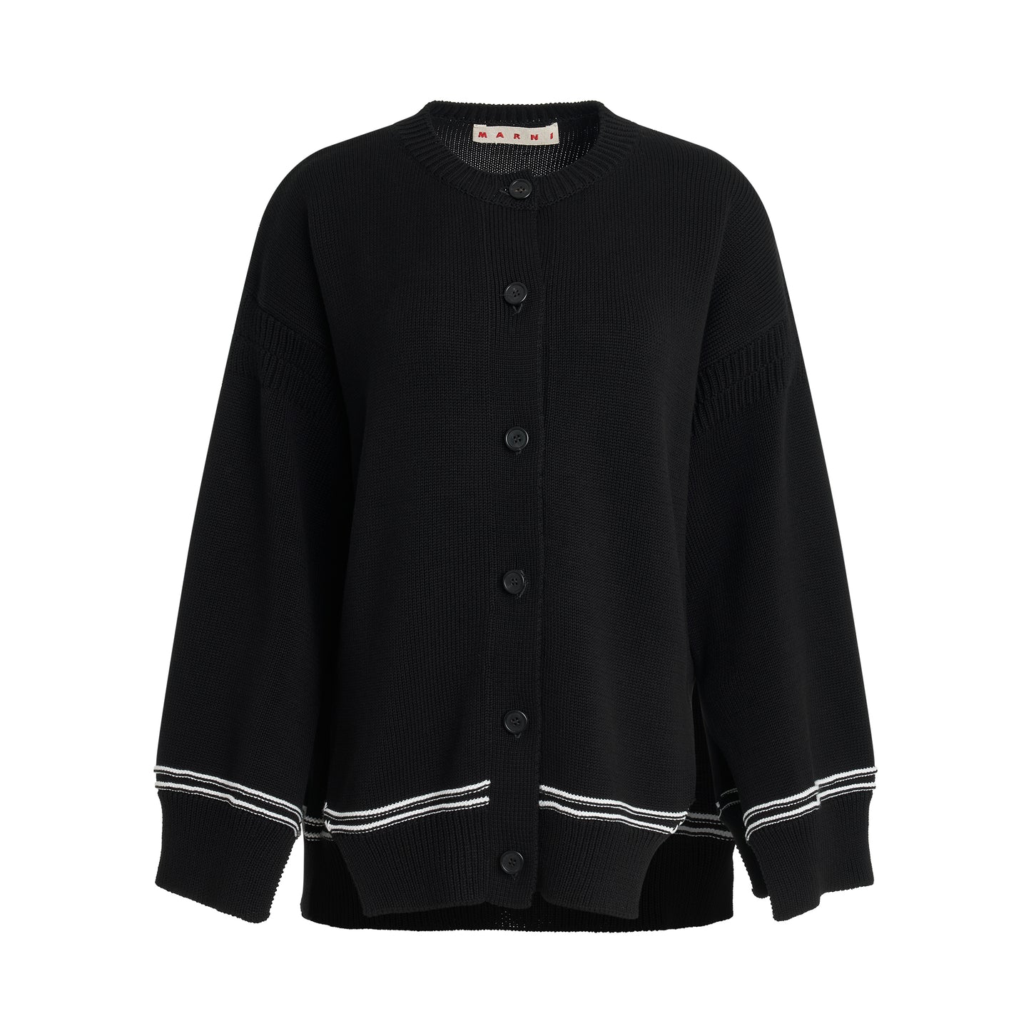 Marni Logo Cardigan in Black