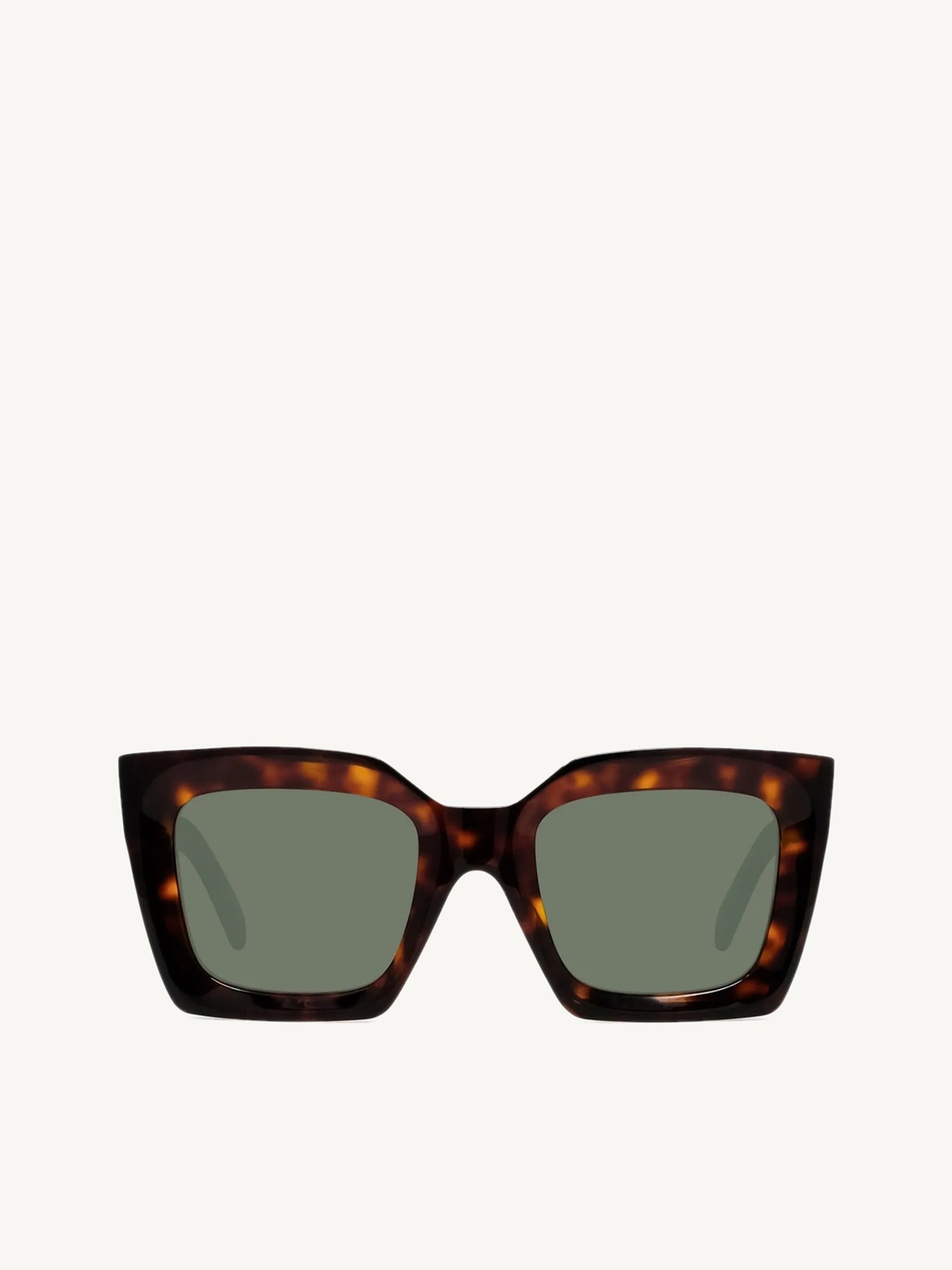 CL40130I Square Sunglasses with Green Lens in Dark Havana