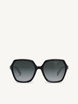 Celine CL40230F 801B Large Square Sunglasses with Gradient Smoke Lens in Black