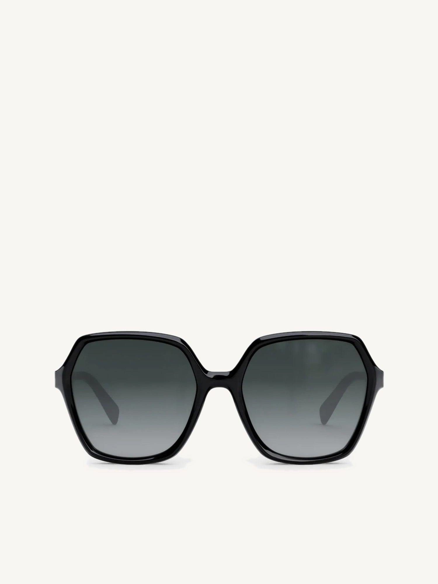 Celine CL40230F 801B Large Square Sunglasses with Gradient Smoke Lens in Black