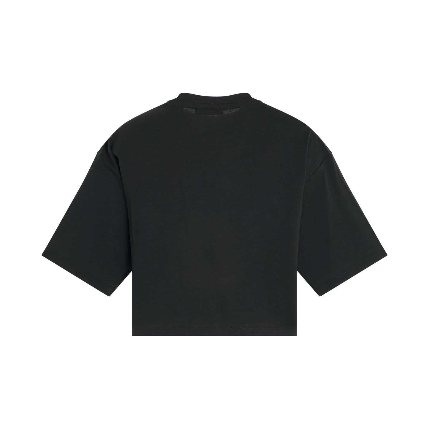 Balmain Laminated Crop T-Shirt in Black/Gold