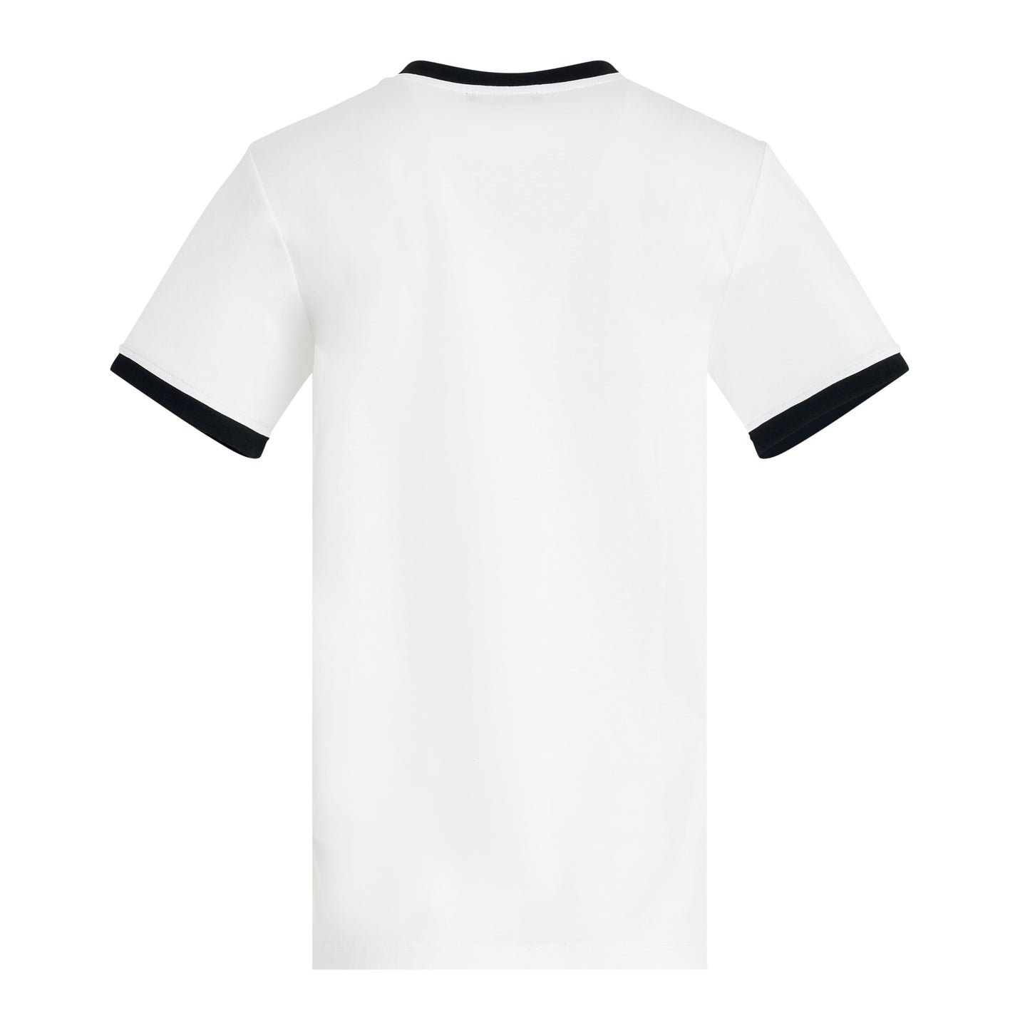 3 Button Balmain Print Bicolour T-Shirt in White/Black