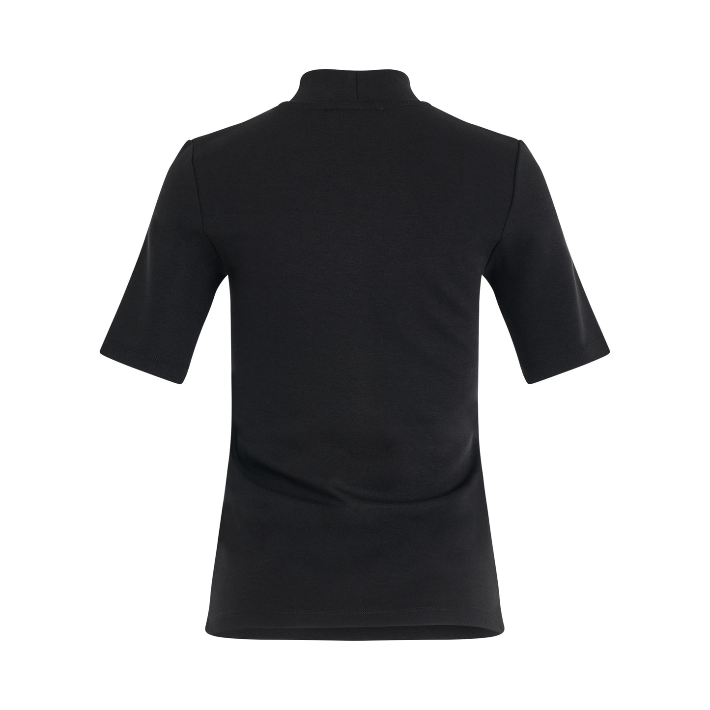 6 Button Raglan Stretch T-Shirt in Black