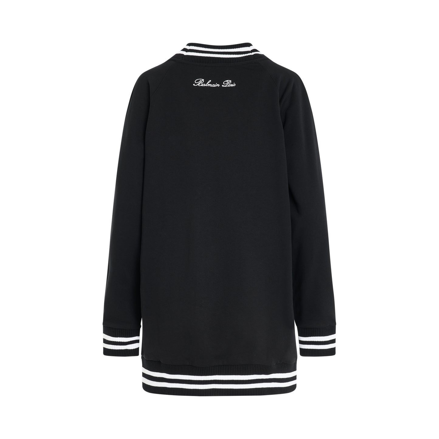 Balmain Signature Jersey Cardigan in Black