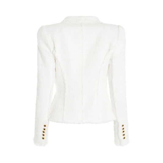 1 Button Jolie Chain Tweed Jacket in White