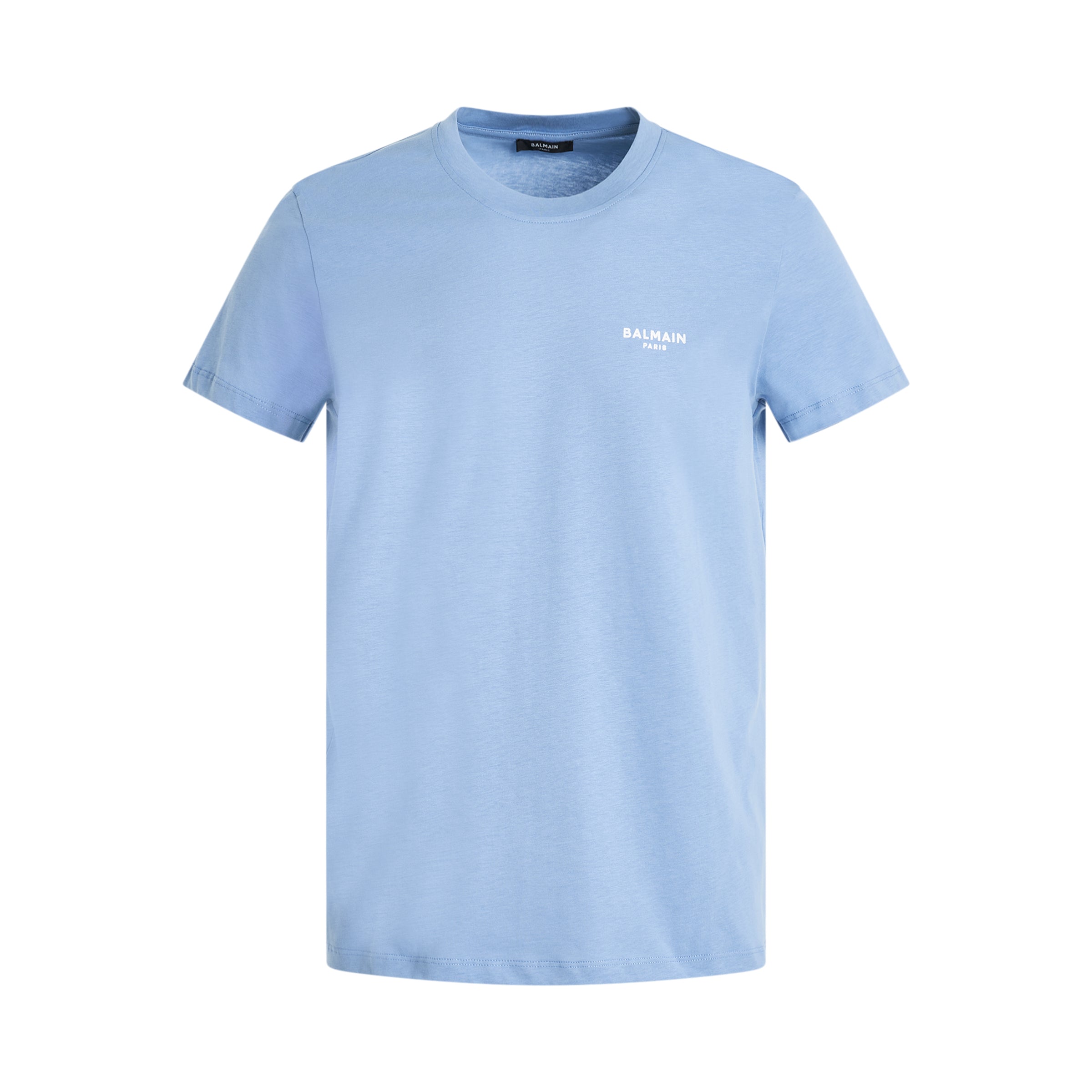 Classic Fit Flock T-Shirt in Blue/White