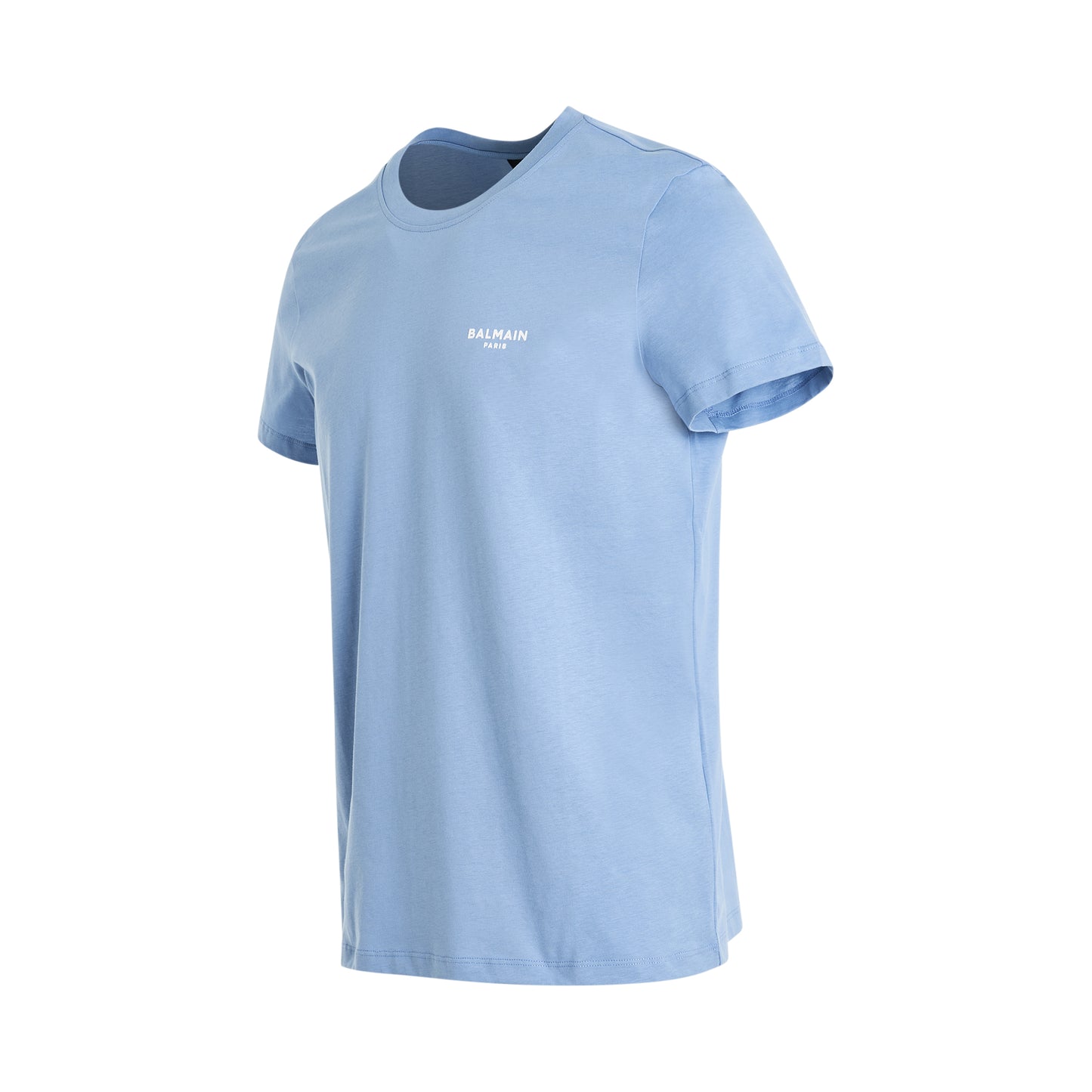 Classic Fit Flock T-Shirt in Blue/White