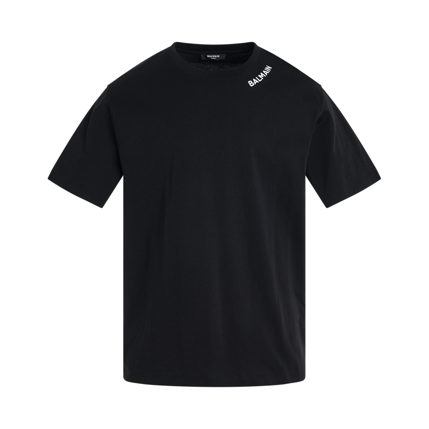 Balmain Stitch Collar T-Shirt in Black/White