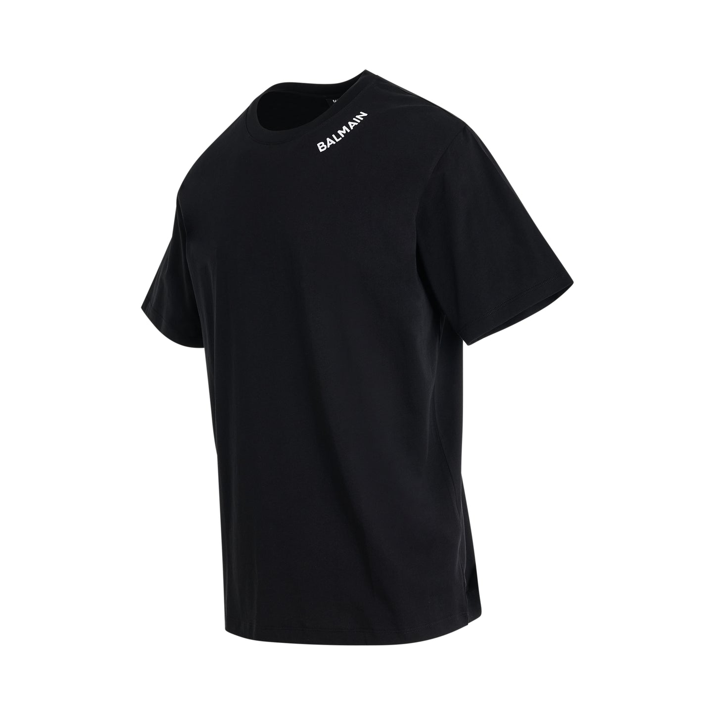 Balmain Stitch Collar T-Shirt in Black/White